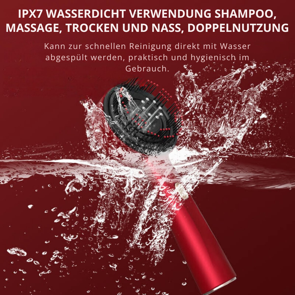 GlowBrush™ | 3-in-1-Kopfhautmassagegerät, Kamm und Pflege mit Rotlicht
