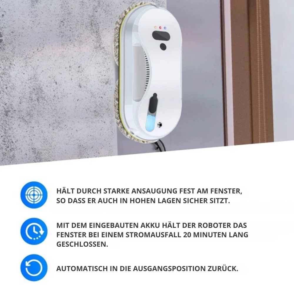 WindowSweep™ | Fensterroboter Automatische Reinigung mit Sensoren und Wasserspray
